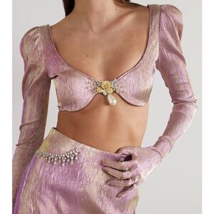 Miss Sohee Ariana Vanguard Metallic Glove Bra Crop Top